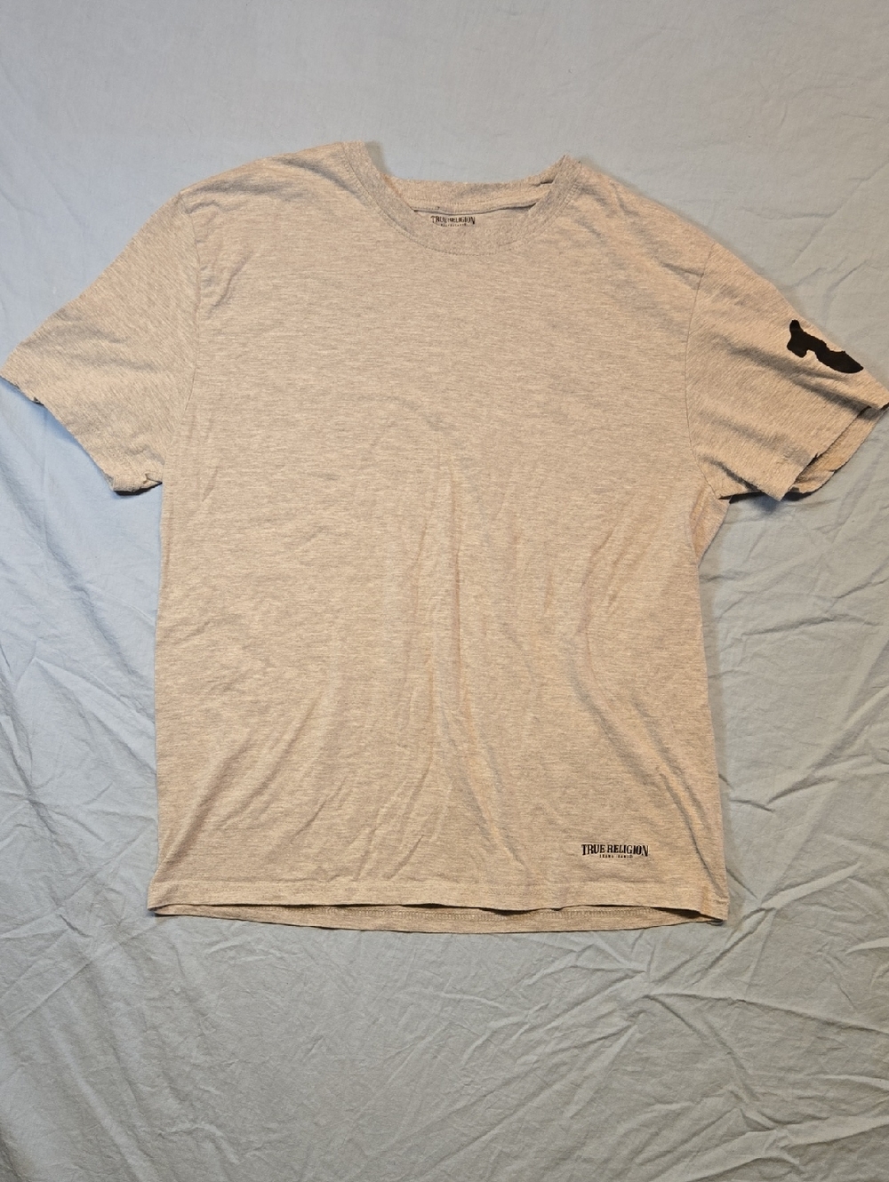 True Religion Light Heather Gray Short Sleeve Crew T Shirt